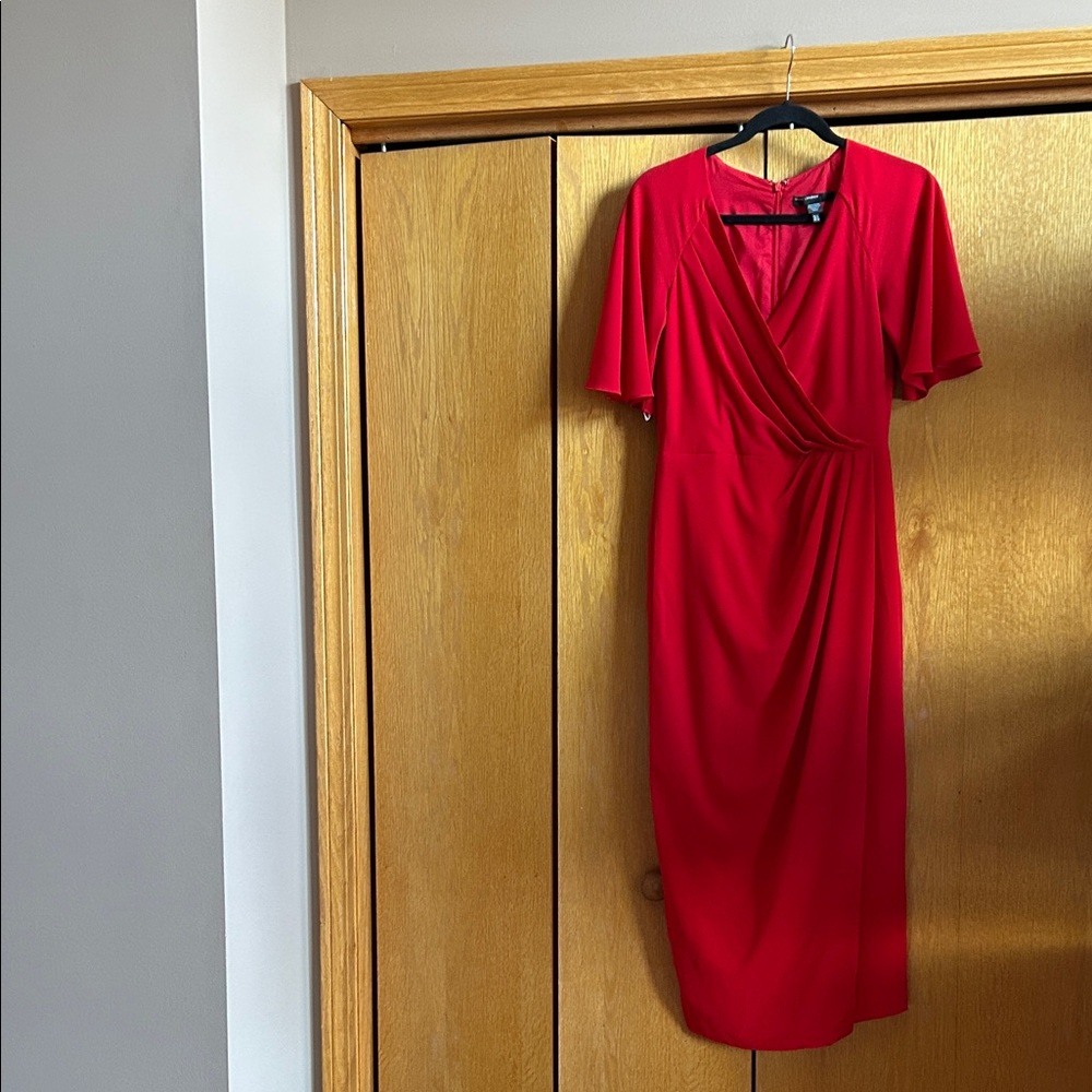 Elegant Red Wrap Dress